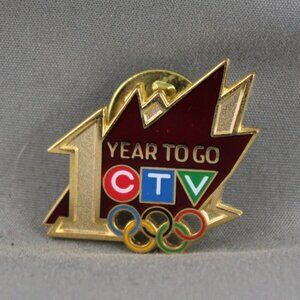 Vancouver 2010 Pin - 1 Year Countdown -CTV (Canadian Television) Broadcaster Pin